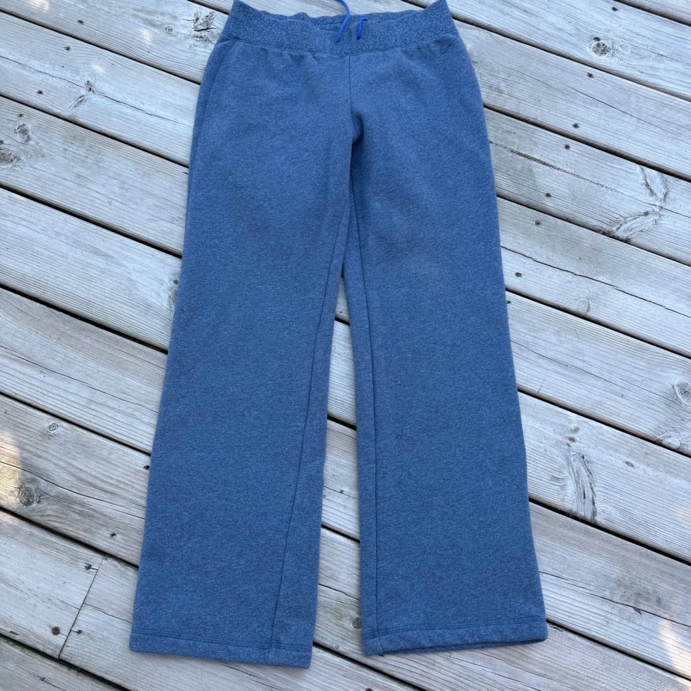 Nike The Athletic Dept Blue Heathered Wide Leg Fleece Sweatpants Womens Medium